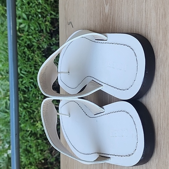 J Crew Cream Leather  Flip Flops Sandals Womens Size 10 - Picture 4 of 12